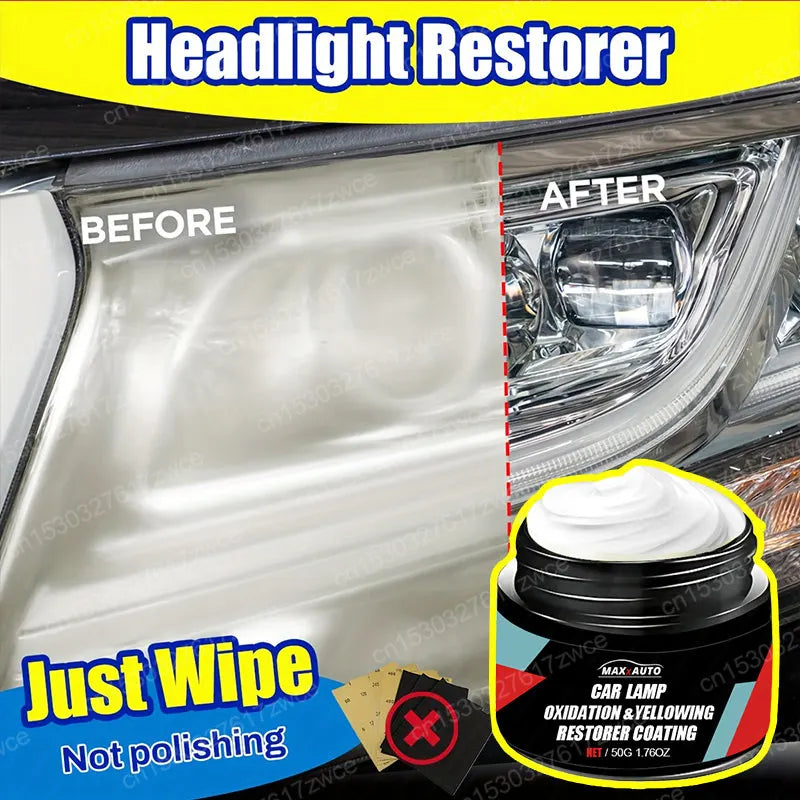 Kit Restaurare Faruri Auto – Îndepărtează Îngălbenirea și Zgârieturile (100G / 200G / 300G)