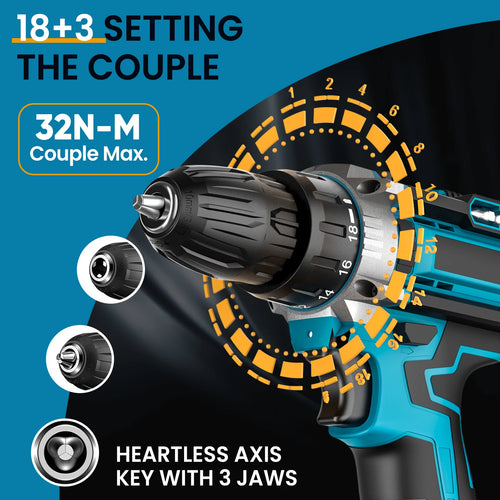Bormașină Electrică Multifuncțională  21V - Profesională + Set Complet