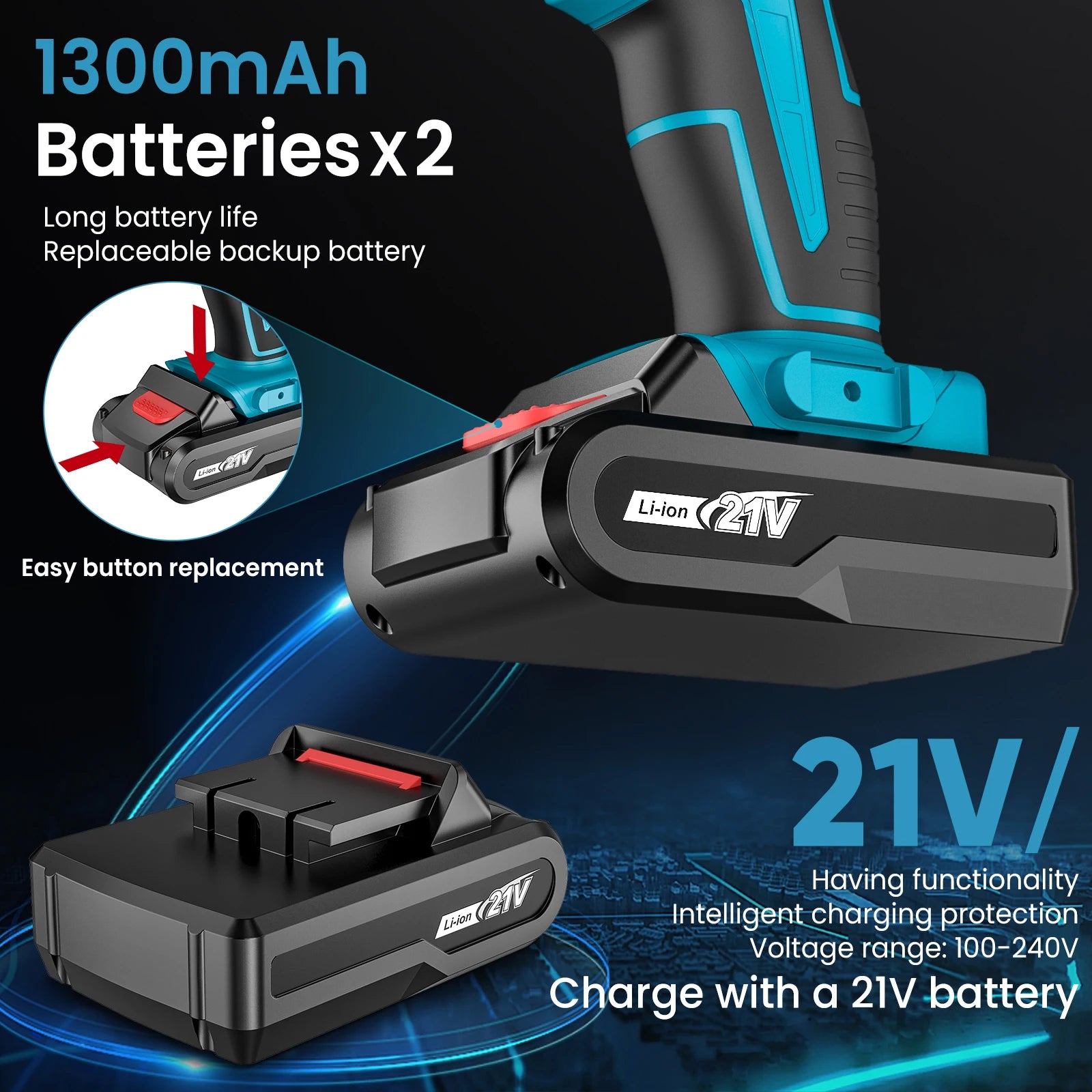 Bormașină Electrică Multifuncțională  21V - Profesională + Set Complet