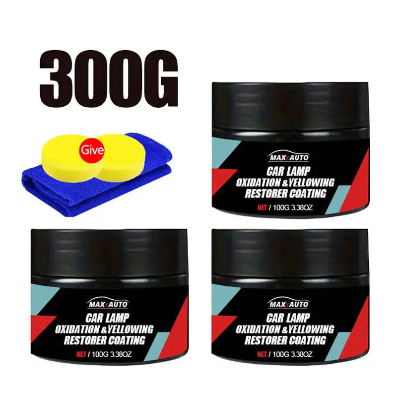 Kit Restaurare Faruri Auto – Îndepărtează Îngălbenirea și Zgârieturile (100G / 200G / 300G)