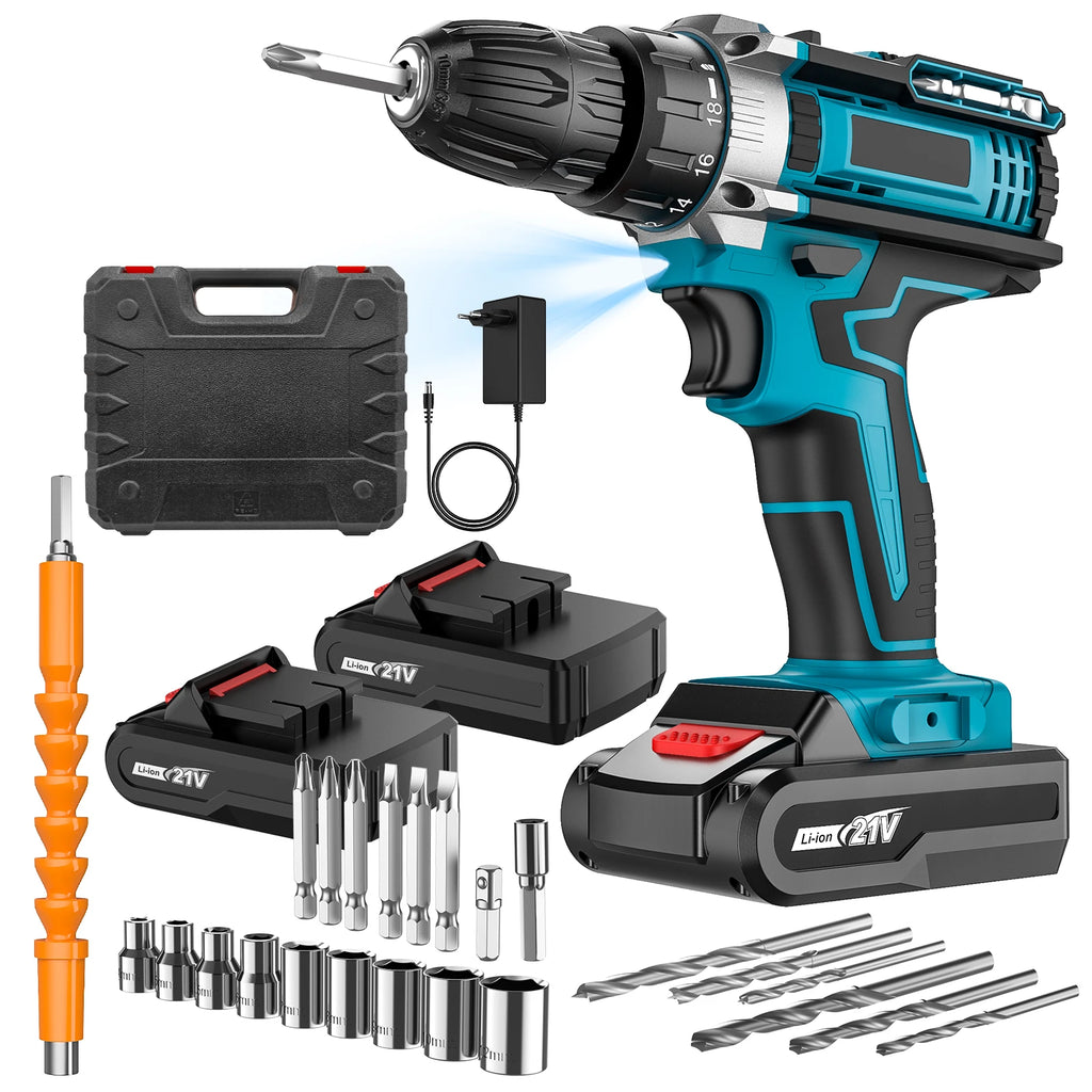 Bormașină Electrică Multifuncțională  21V - Profesională + Set Complet